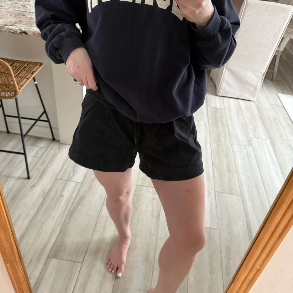 Athleta Black Lounge Athletic Shorts Elastic Waist Casual Activewear Women L - Picture 3 of 5